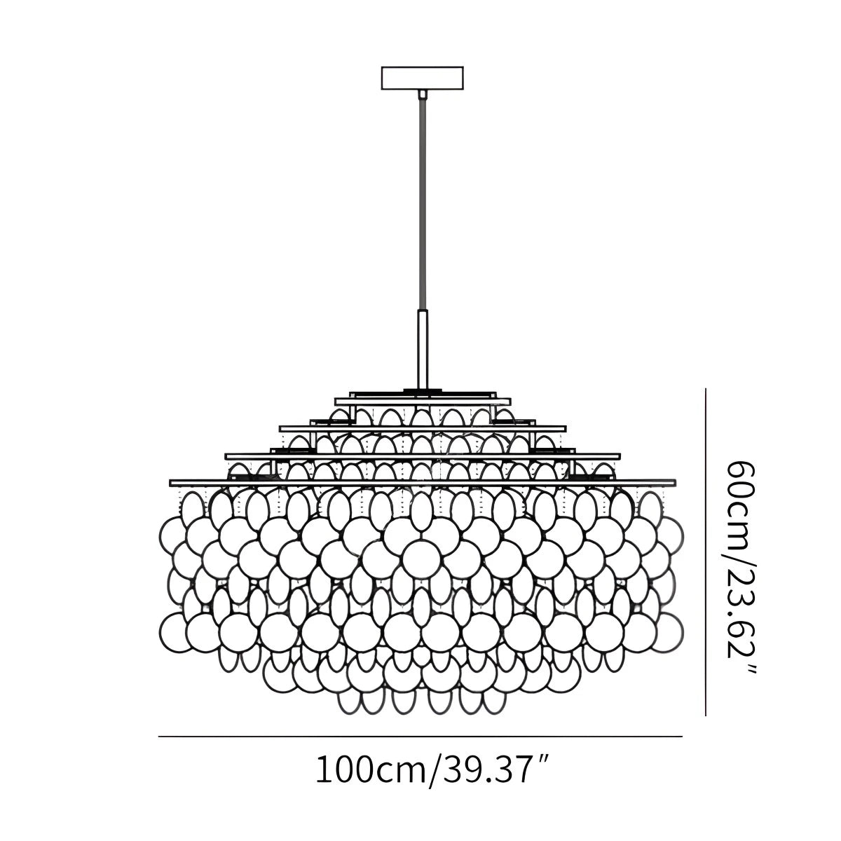 Antizer Round Shell Chandelier for Bedroom Living Room