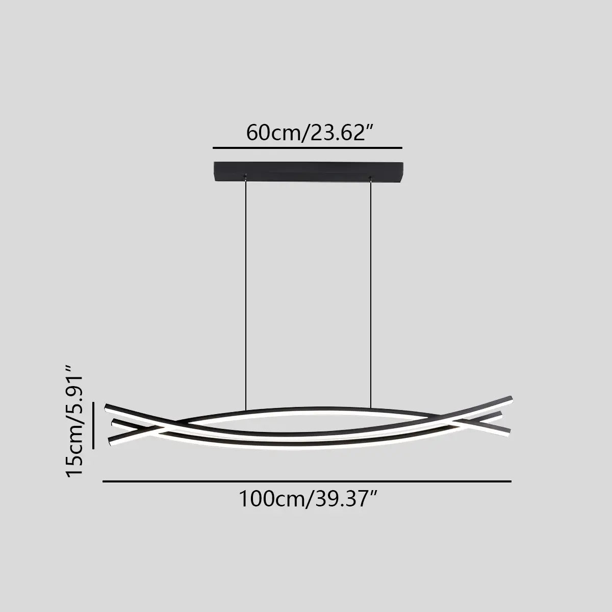 Antizer Eraj Curved LED Pendant Light for Kitchen Island