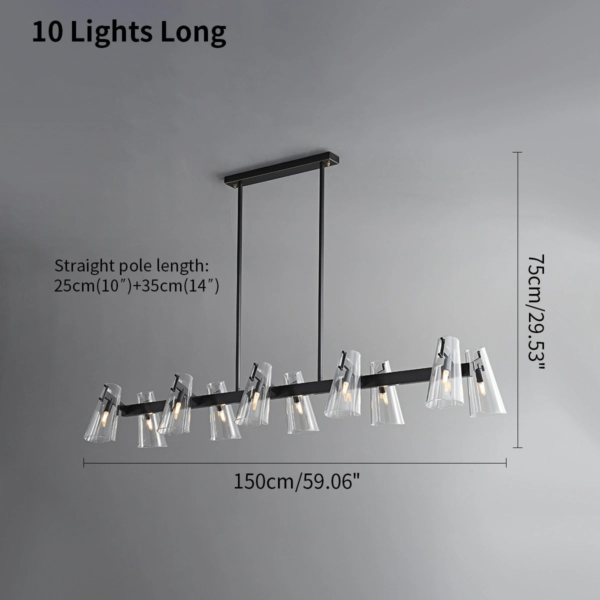 Antizer Modern All-Copper Acrylic Chandelier for Dining Room