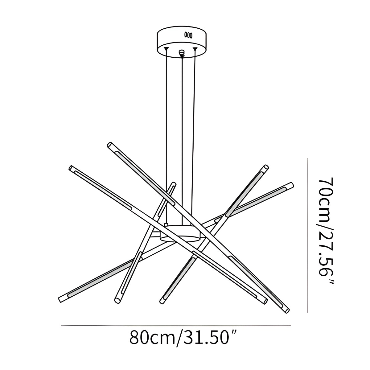 Antizer Rotatable LED Chandelier for Living Room