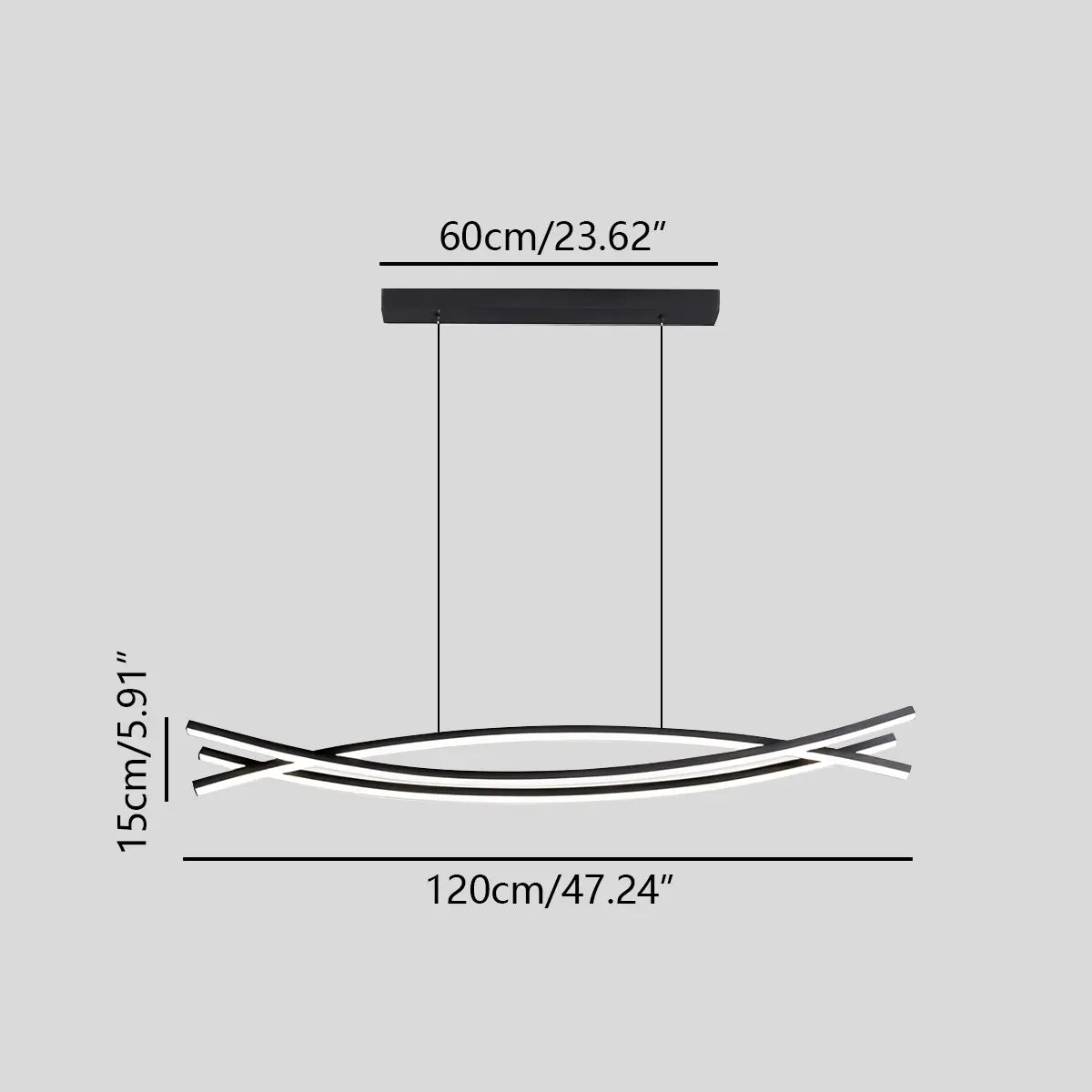 Antizer Eraj Curved LED Pendant Light for Kitchen Island