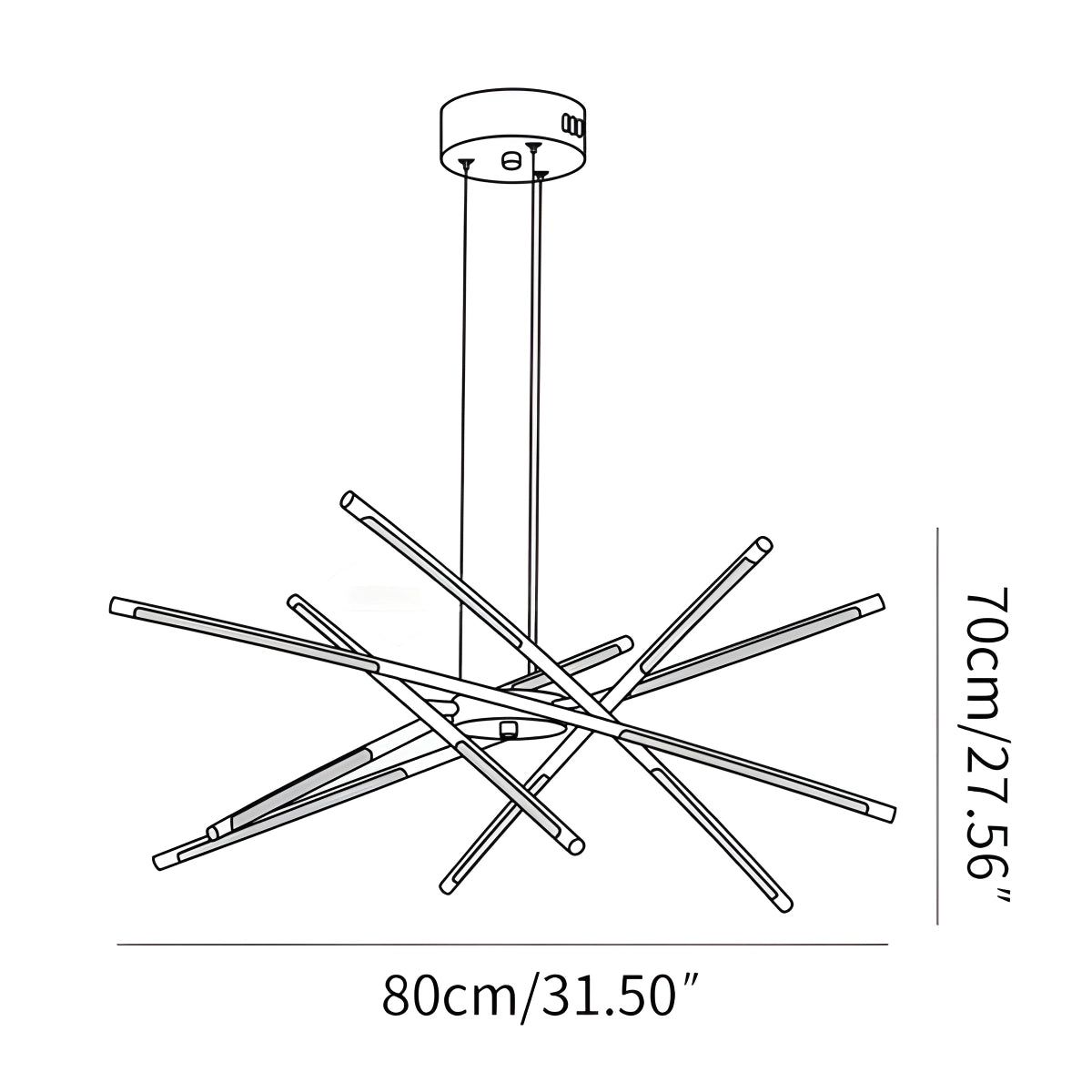Antizer Rotatable LED Chandelier for Living Room