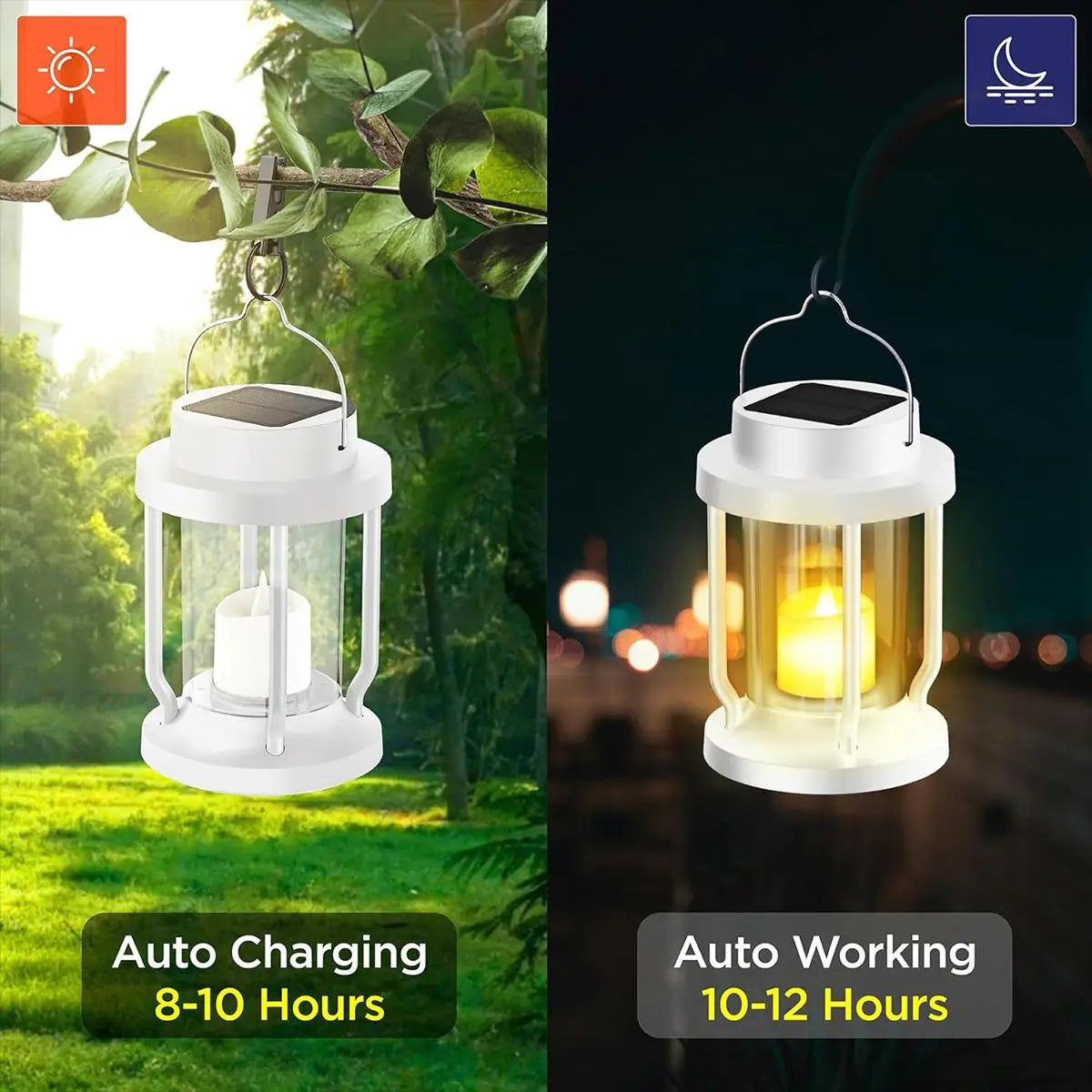 Antizer Solar Flameless Candle Lantern Hanging Light