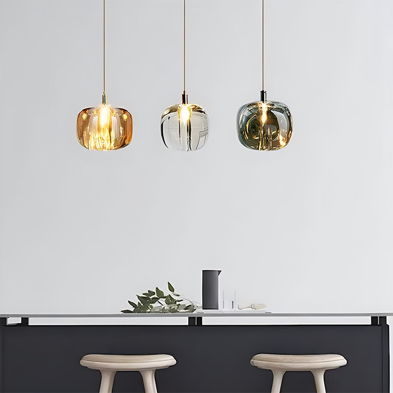 Antizer Colored Glass Multi Pendant Chandelier