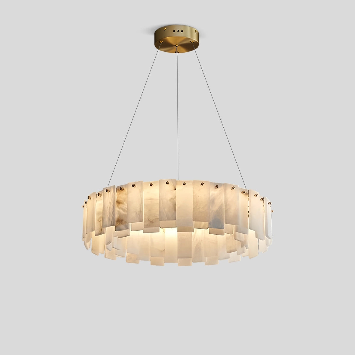 Antizer Modern Ring Spanish Alabaster Chandelier for Living Room
