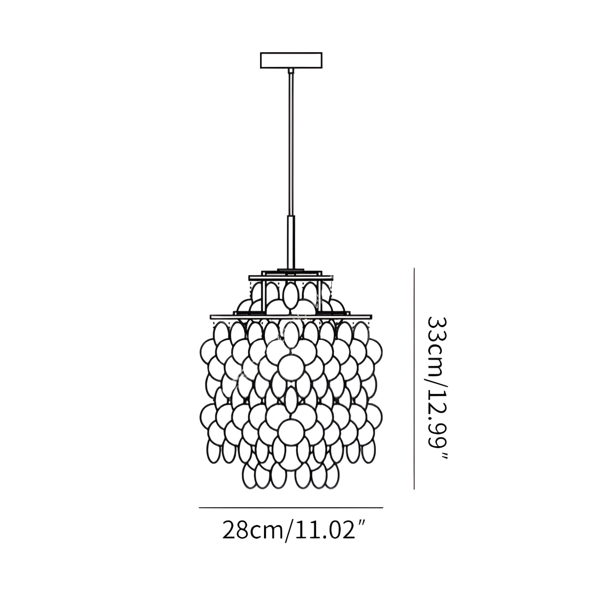 Antizer Round Shell Chandelier for Bedroom Living Room