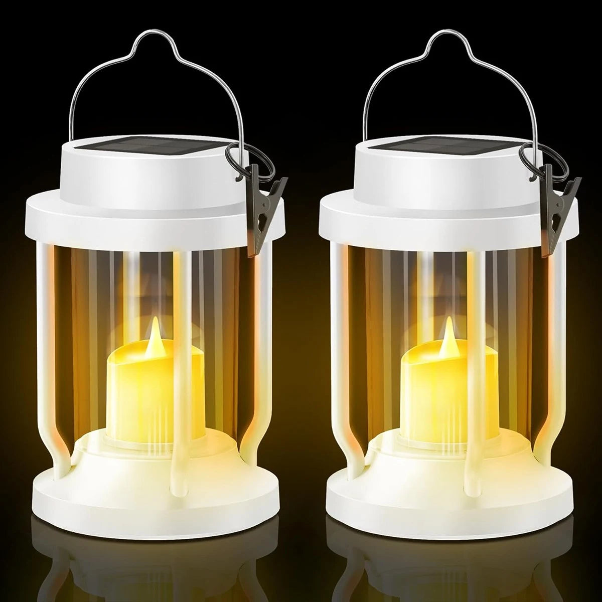 Antizer Solar Flameless Candle Lantern Hanging Light