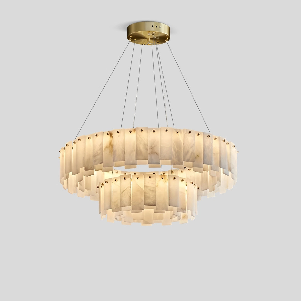 Antizer Modern Ring Spanish Alabaster Chandelier for Living Room
