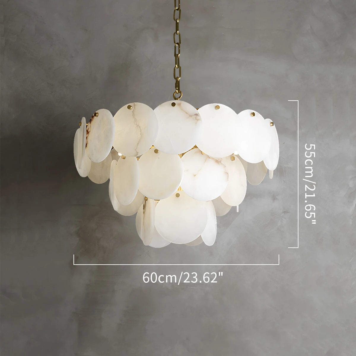 Antizer Modern Round Shell Marble Chandelier