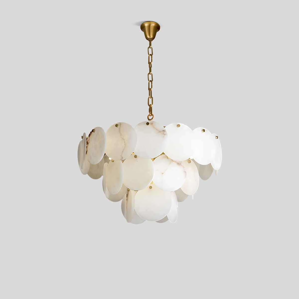 Antizer Modern Round Shell Marble Chandelier