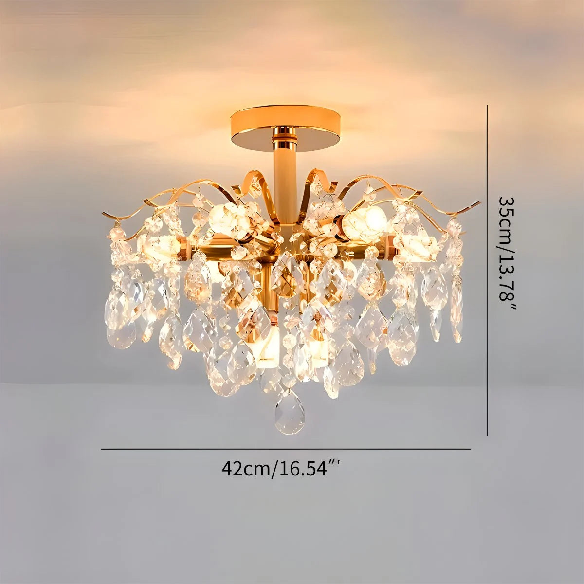 Antizer French Vintage Crystal Ceiling Chandelier