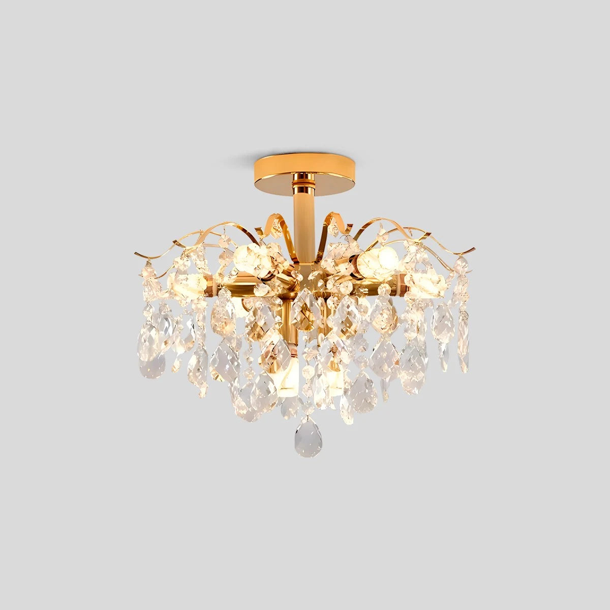 Antizer French Vintage Crystal Ceiling Chandelier