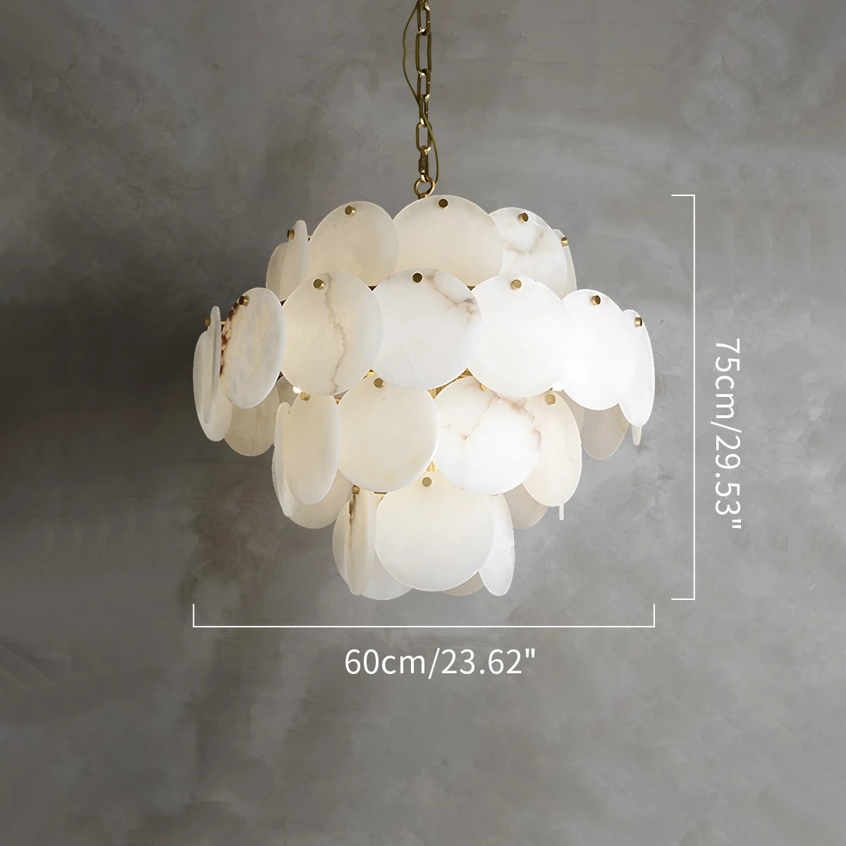 Antizer Modern Round Shell Marble Chandelier