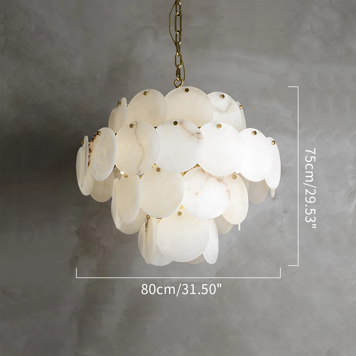 Antizer Modern Round Shell Marble Chandelier