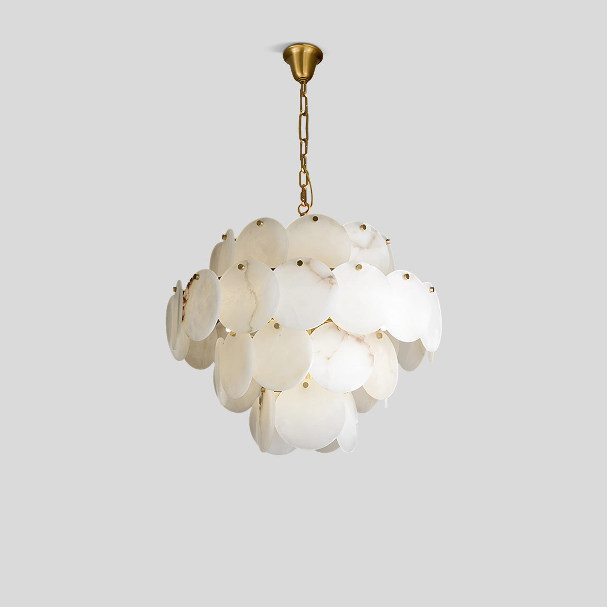 Antizer Modern Round Shell Marble Chandelier