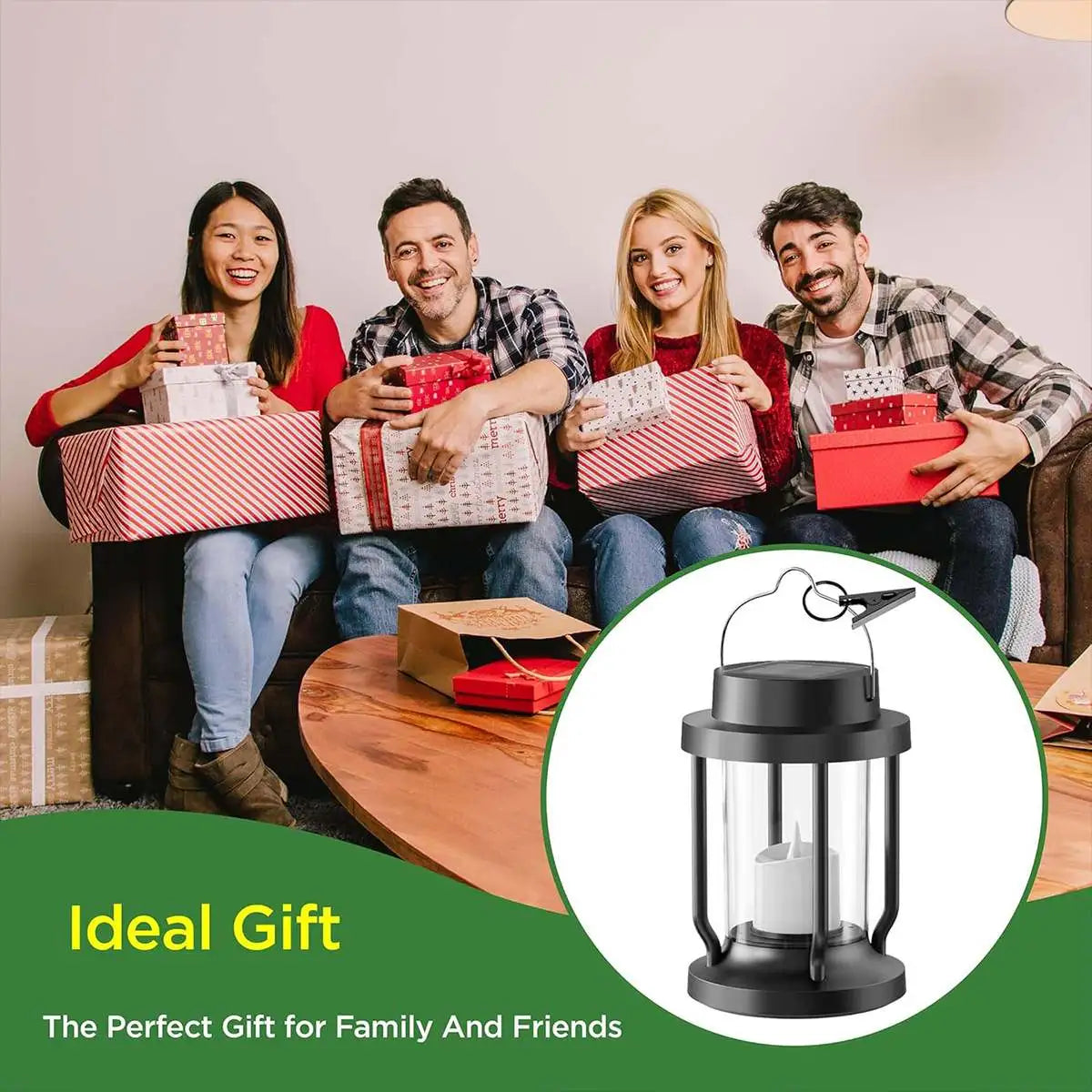 Antizer Solar Flameless Candle Lantern Hanging Light