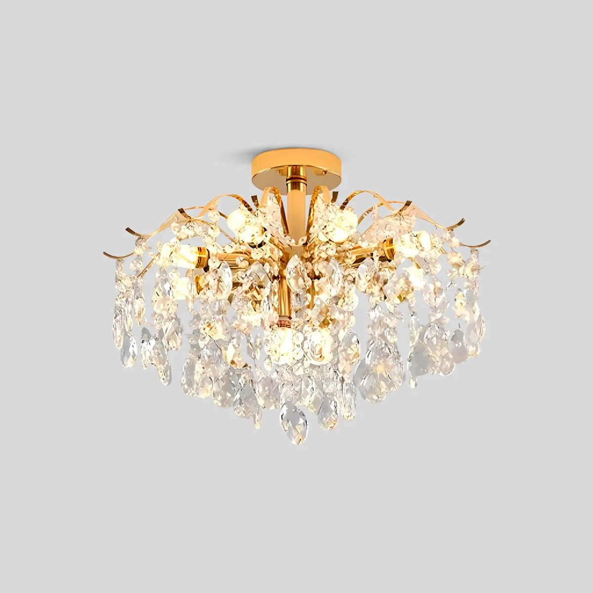Antizer French Vintage Crystal Ceiling Chandelier