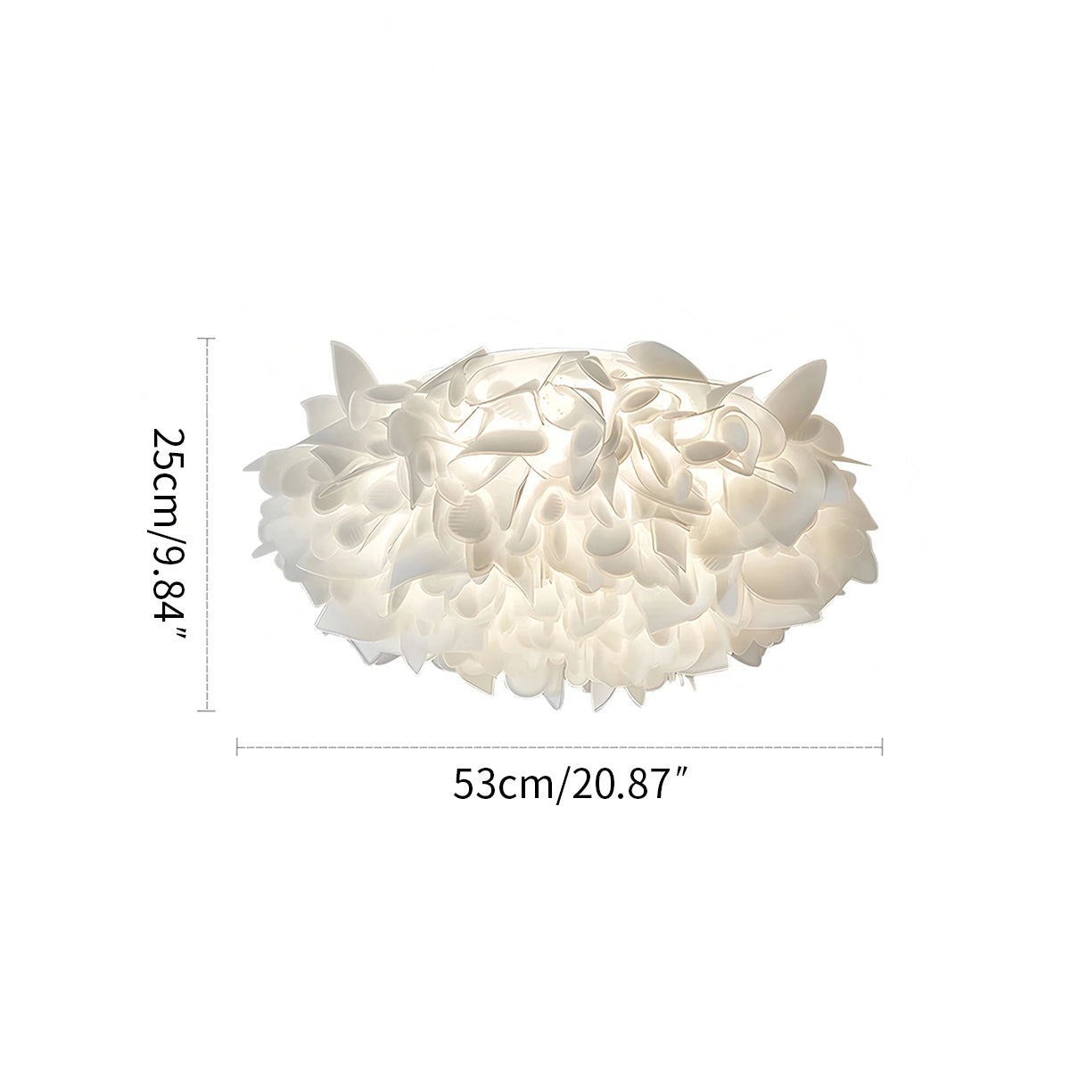 Antizer White Flower-Shaped Flush Mount Ceiling Light