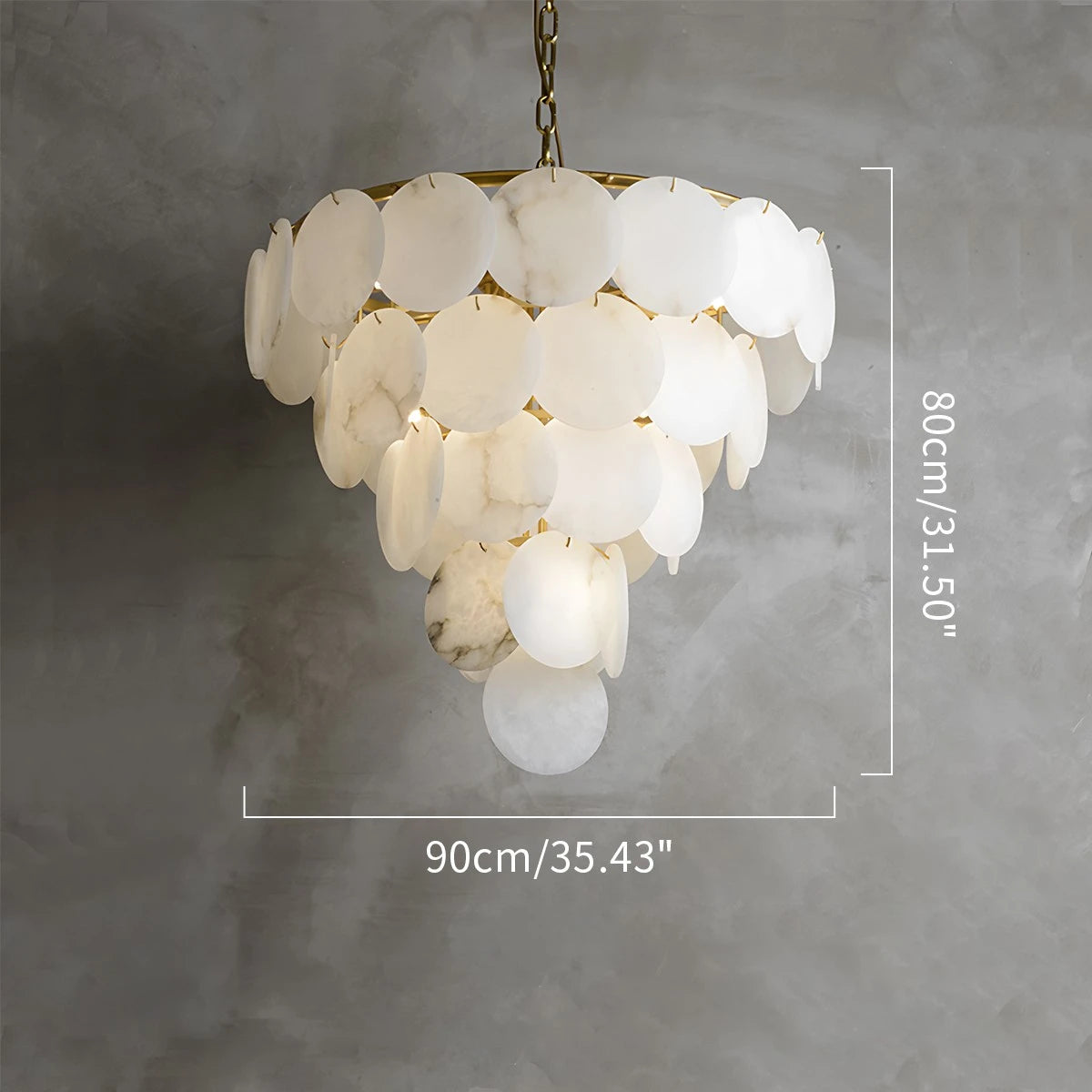 Antizer Modern Round Shell Marble Chandelier