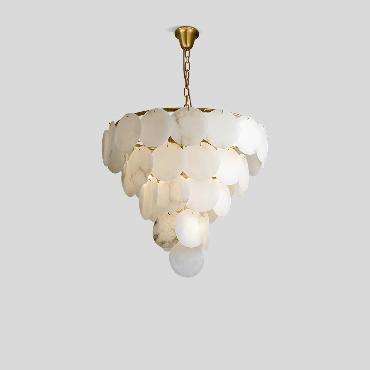 Antizer Modern Round Shell Marble Chandelier