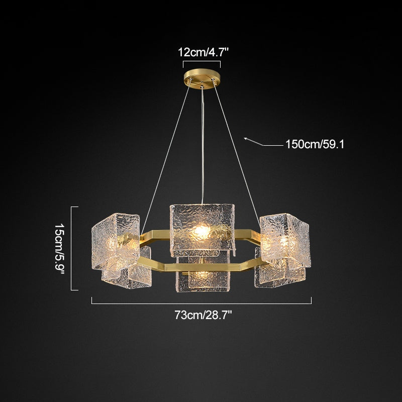Antizer Textured Glass Round Chandelier