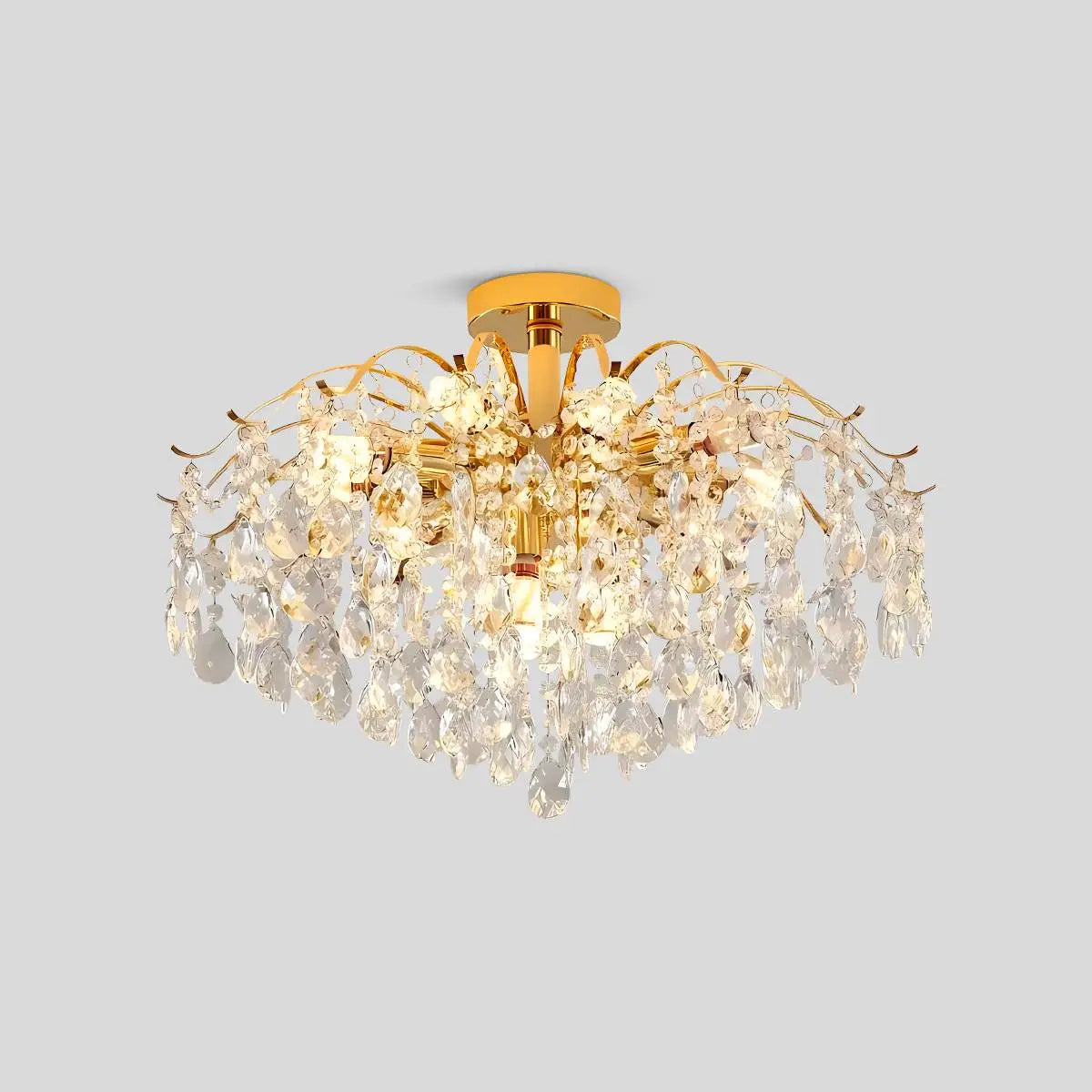 Antizer French Vintage Crystal Ceiling Chandelier