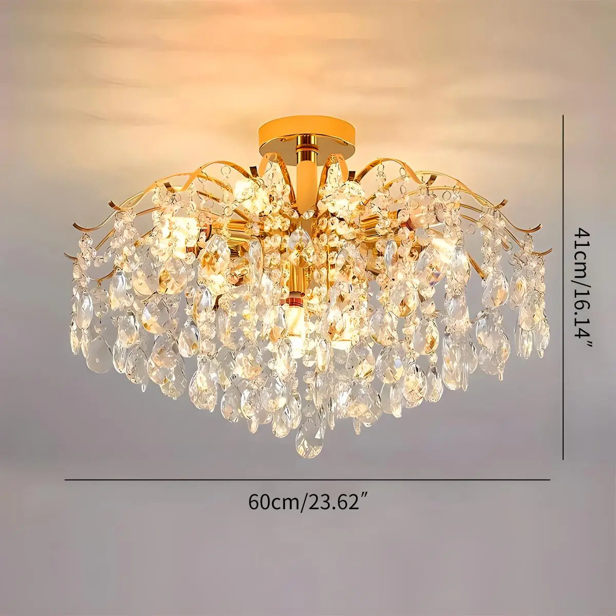 Antizer French Vintage Crystal Ceiling Chandelier