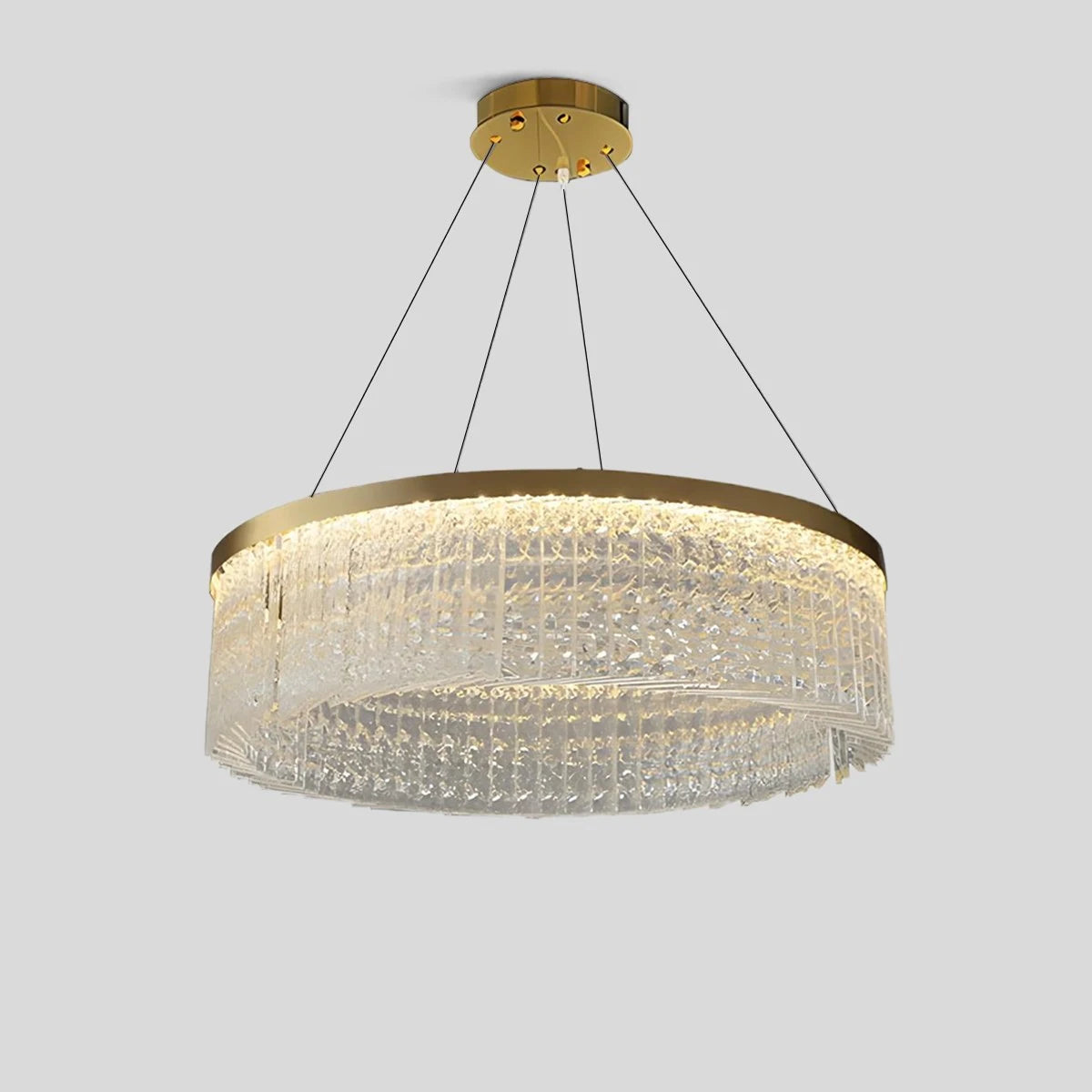 Antizer Round Halo Crystal Chandelier for Living Room