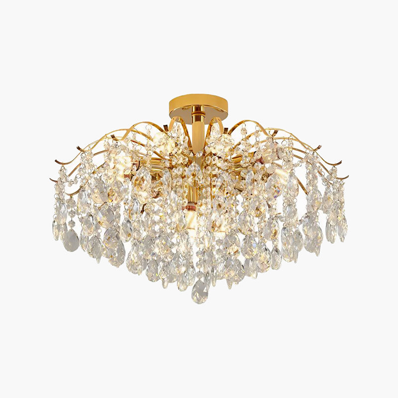 Antizer French Vintage Crystal Ceiling Chandelier
