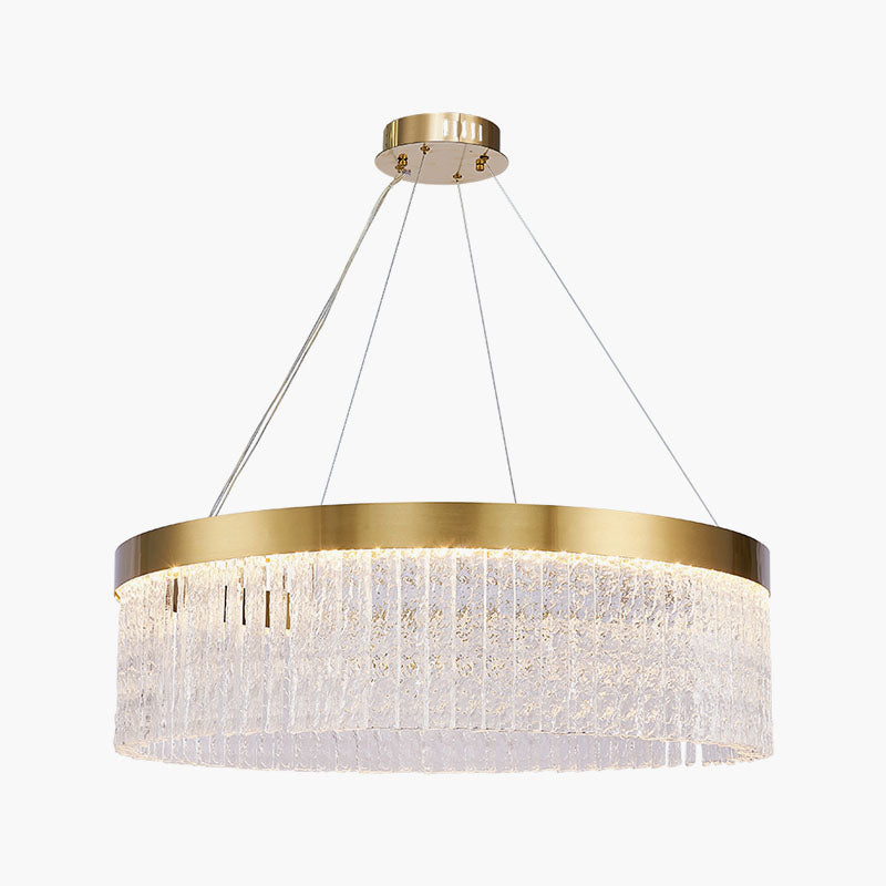 Antizer Round Halo Crystal Chandelier for Living Room