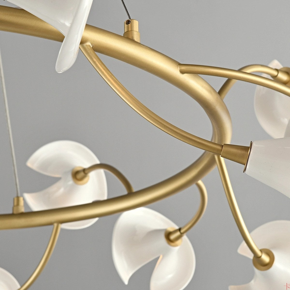 Antizer French Luxury Copper Ceramic Flower Chandelier