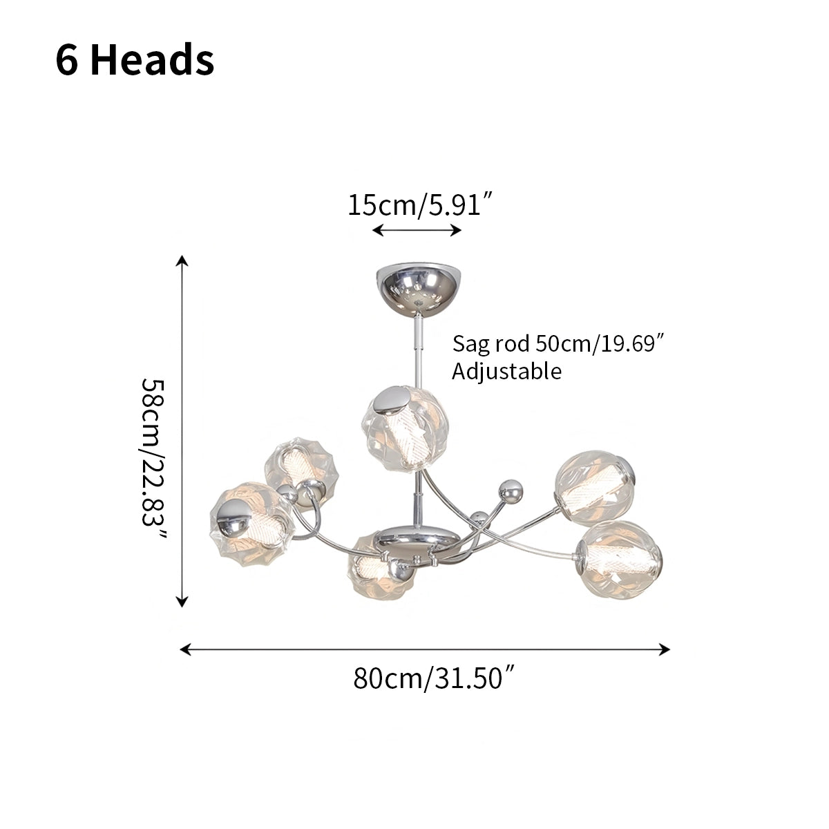 Antizer French Minimalist Glass Ball Chandelier