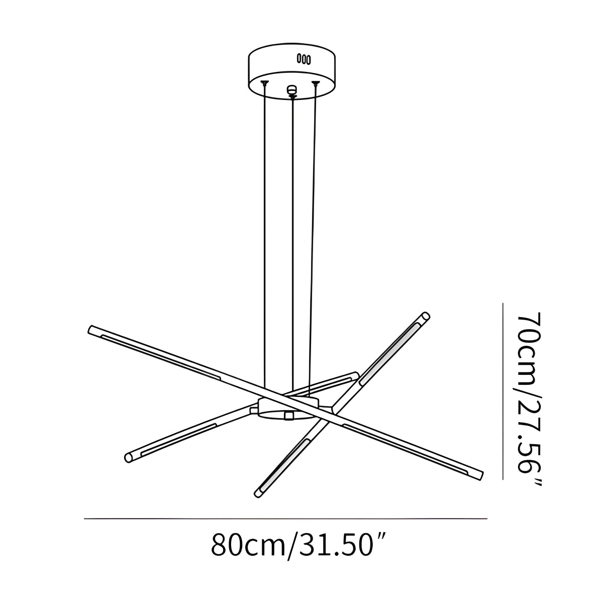 Antizer Rotatable LED Chandelier for Living Room