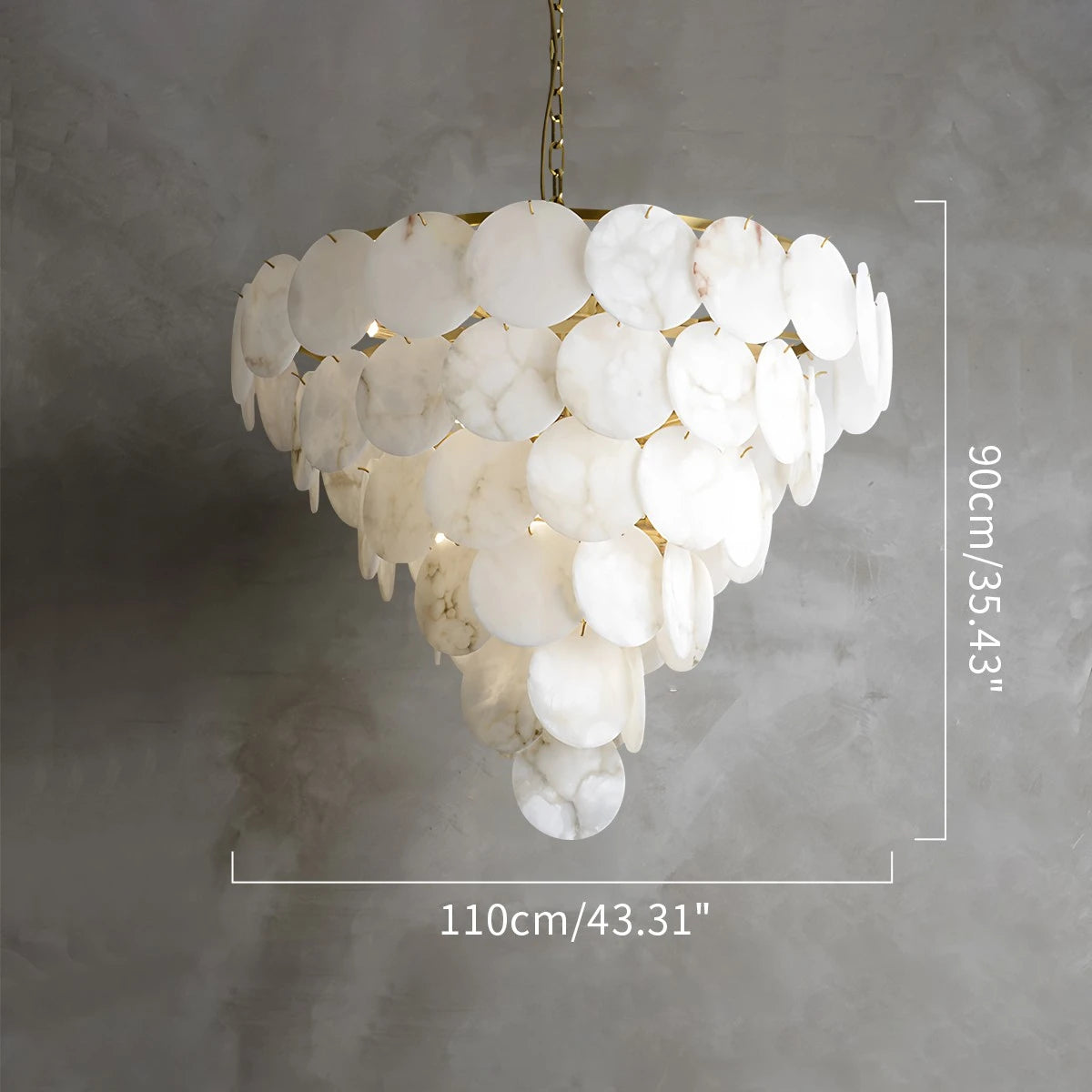Antizer Modern Round Shell Marble Chandelier
