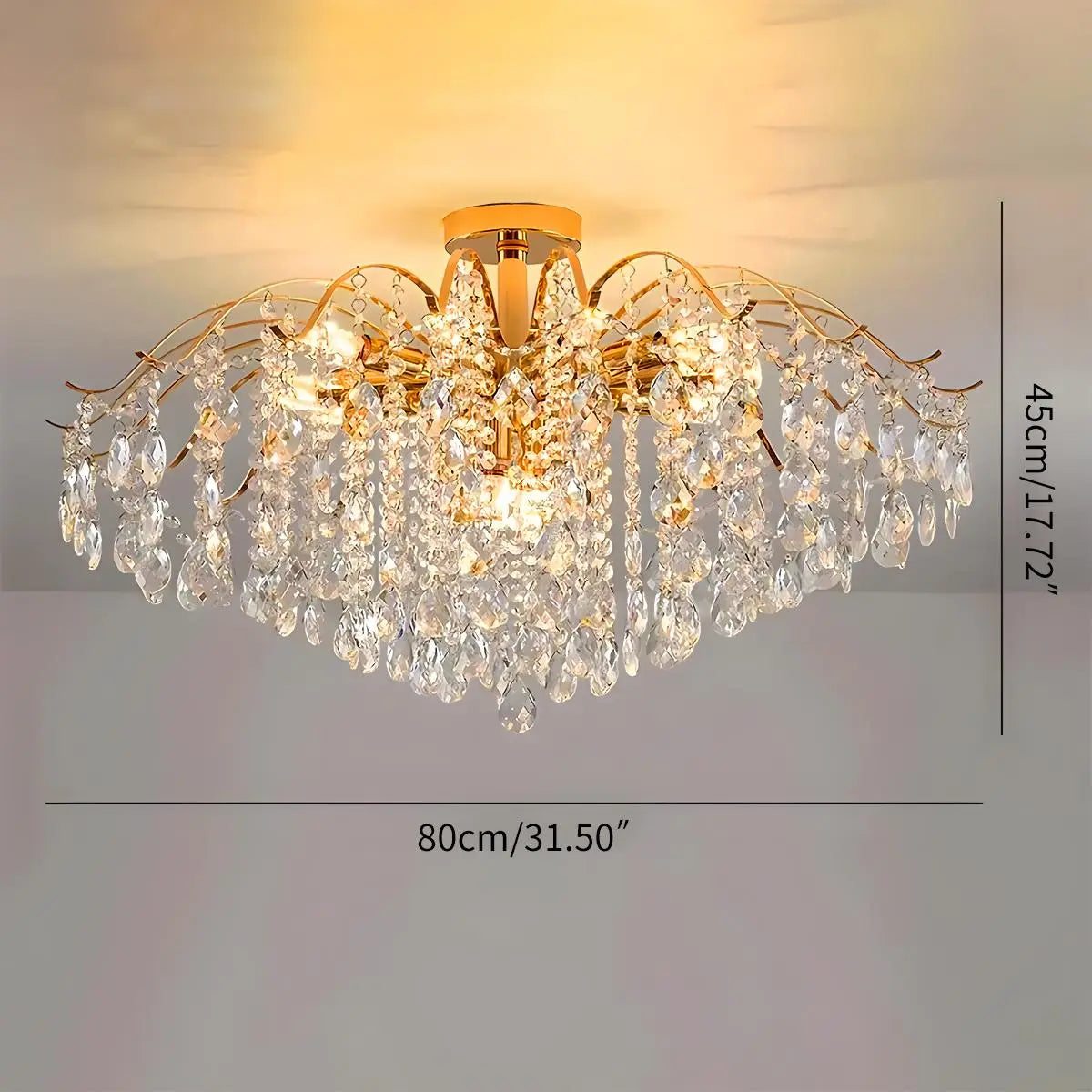 Antizer French Vintage Crystal Ceiling Chandelier