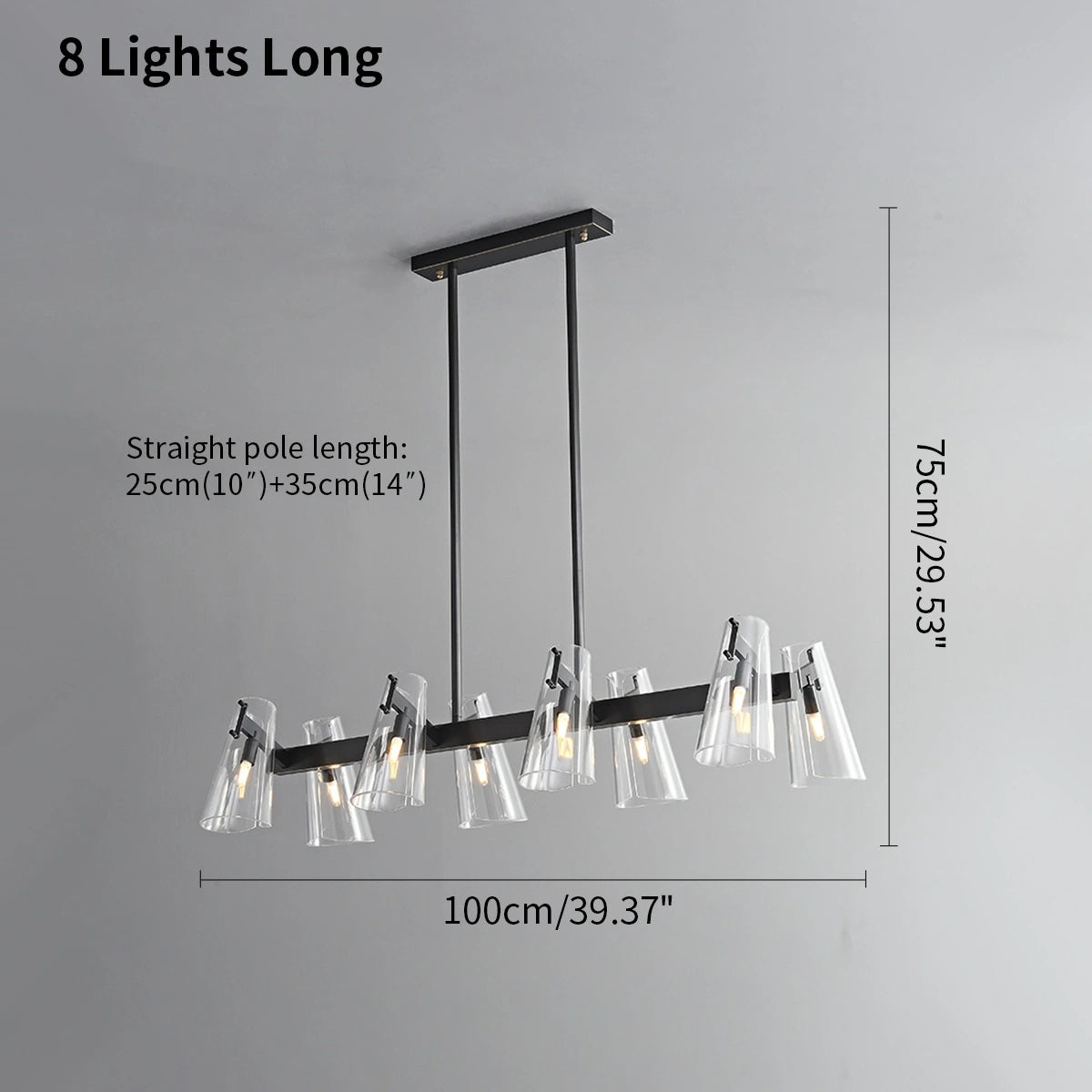 Antizer Modern All-Copper Acrylic Chandelier for Dining Room