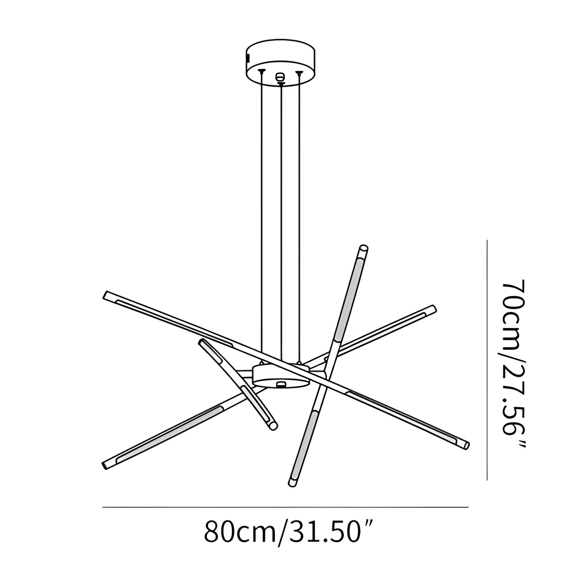 Antizer Rotatable LED Chandelier for Living Room