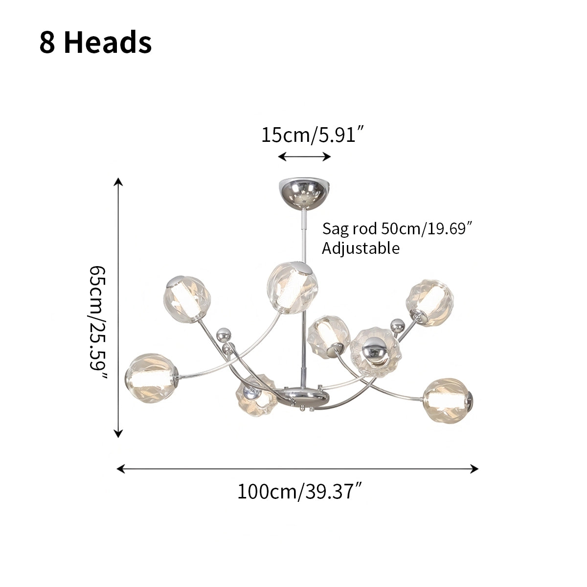 Antizer French Minimalist Glass Ball Chandelier