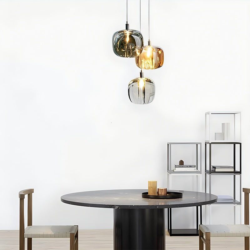 Antizer Colored Glass Multi Pendant Chandelier
