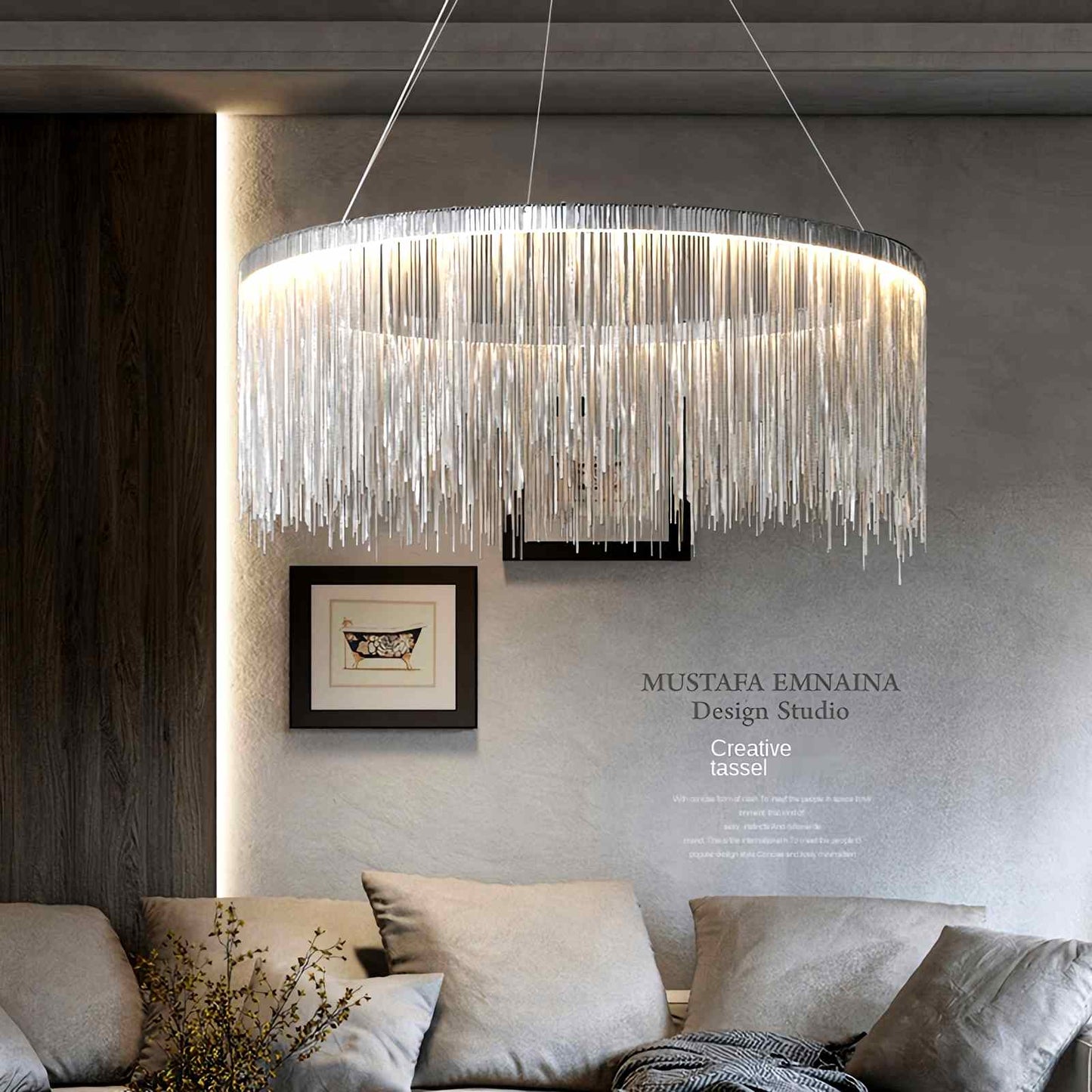 Antizer Modern Art Decor Tassel Chandelier
