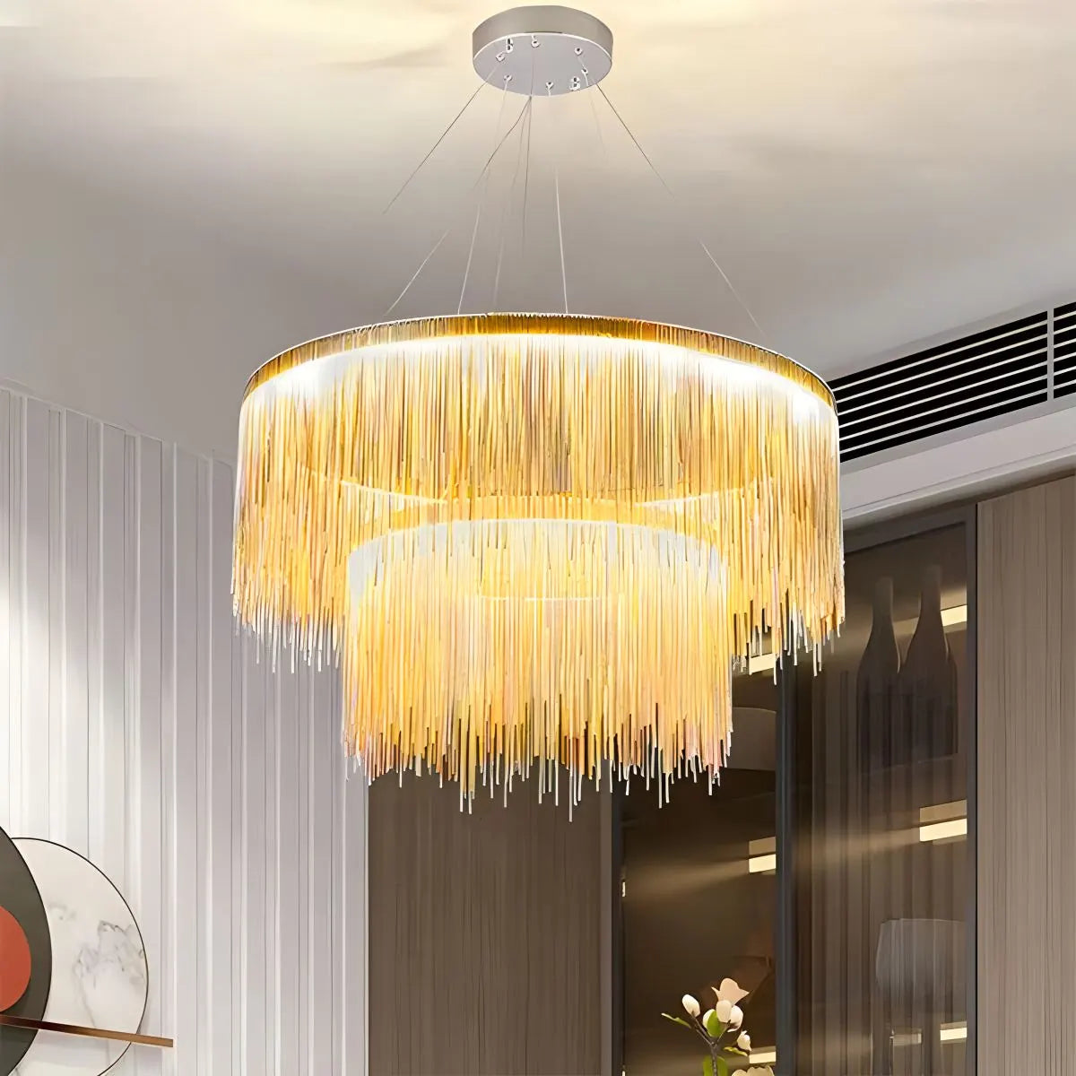 Antizer Modern Art Decor Tassel Chandelier