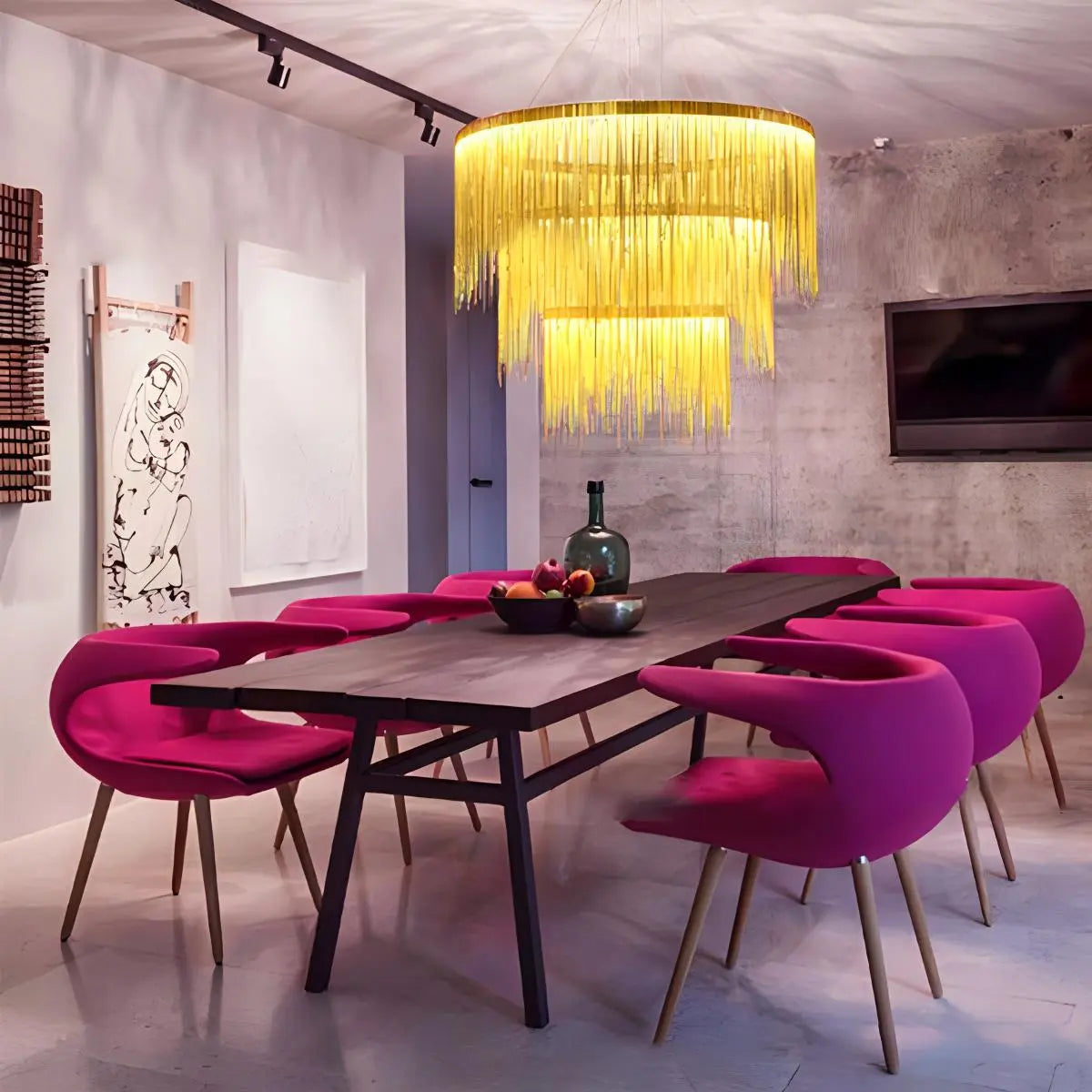 Antizer Modern Art Decor Tassel Chandelier