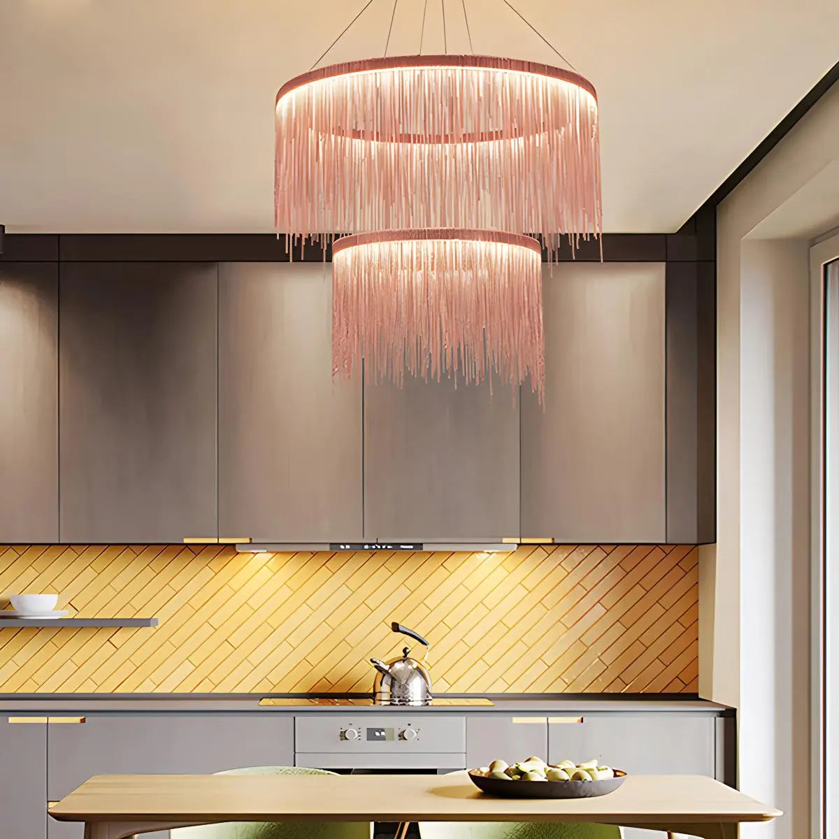 Antizer Modern Art Decor Tassel Chandelier