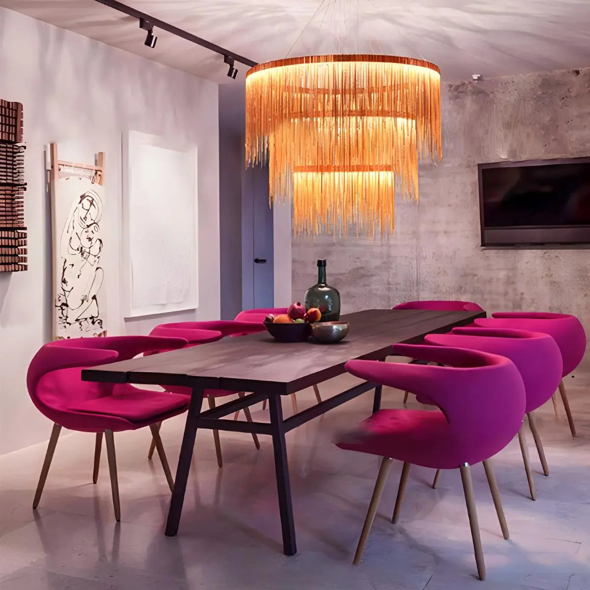 Antizer Modern Art Decor Tassel Chandelier