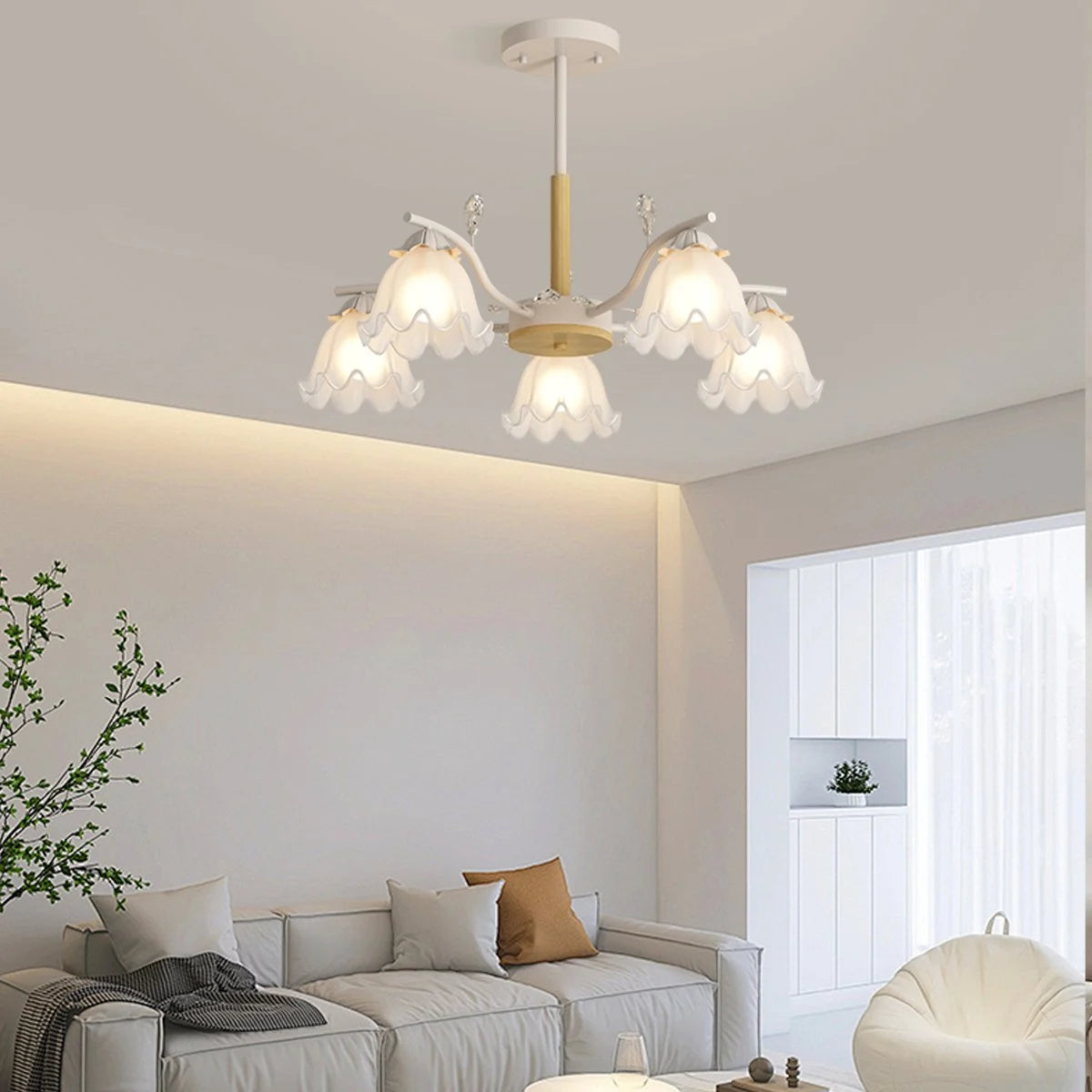 Antizer Creative Lily of the Valley Flower Chandelier
