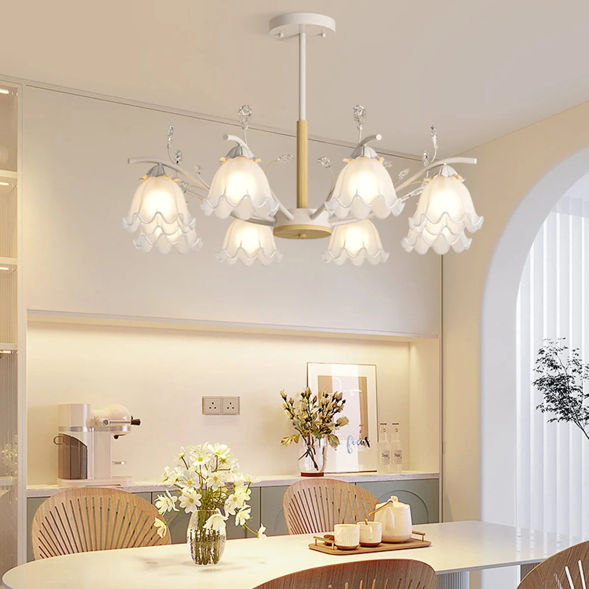Antizer Creative Lily of the Valley Flower Chandelier