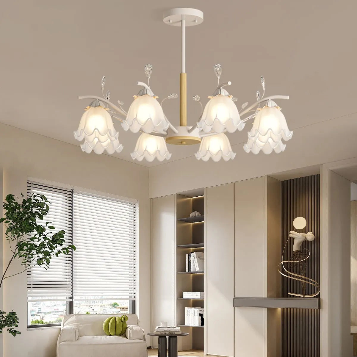 Antizer Creative Lily of the Valley Flower Chandelier