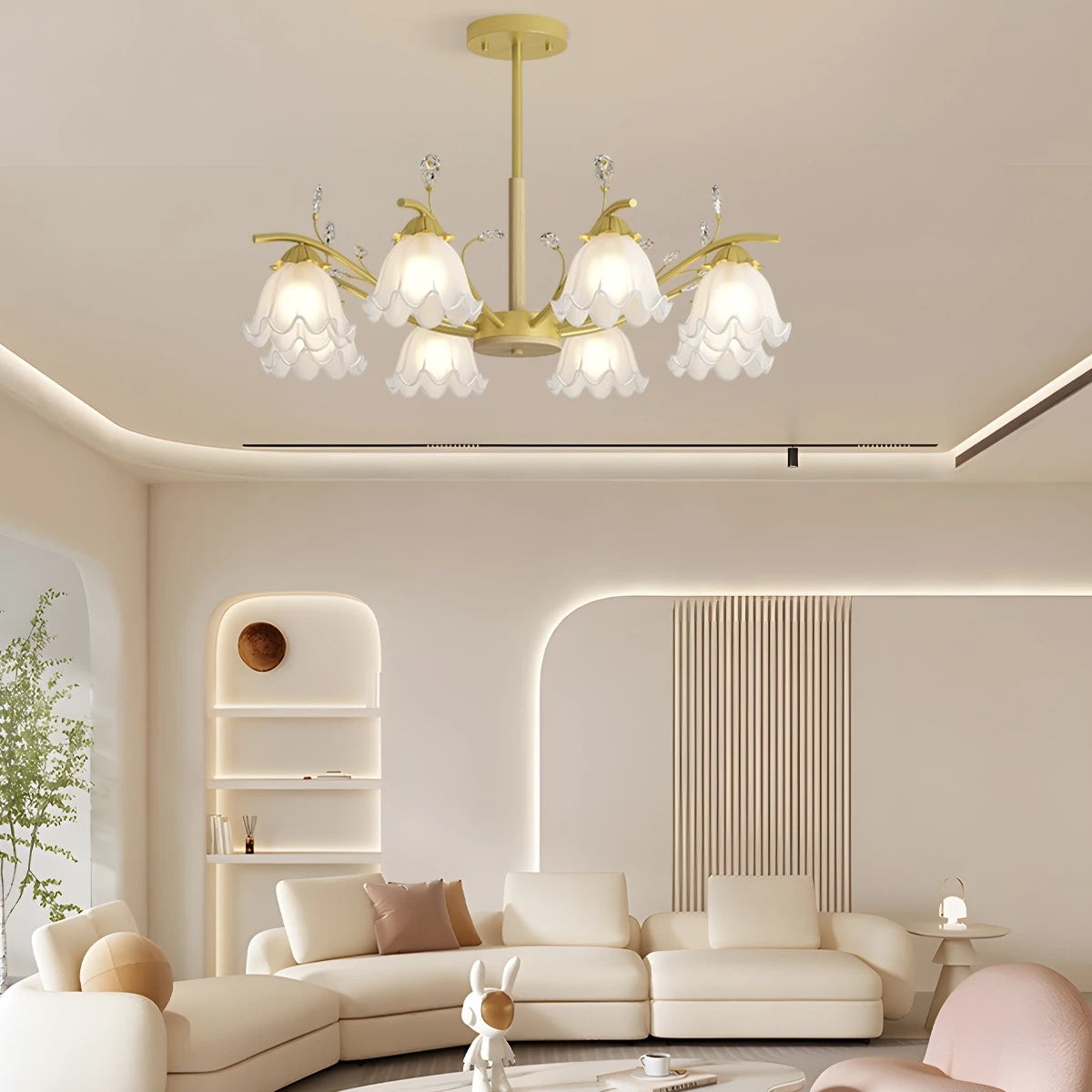 Antizer Creative Lily of the Valley Flower Chandelier