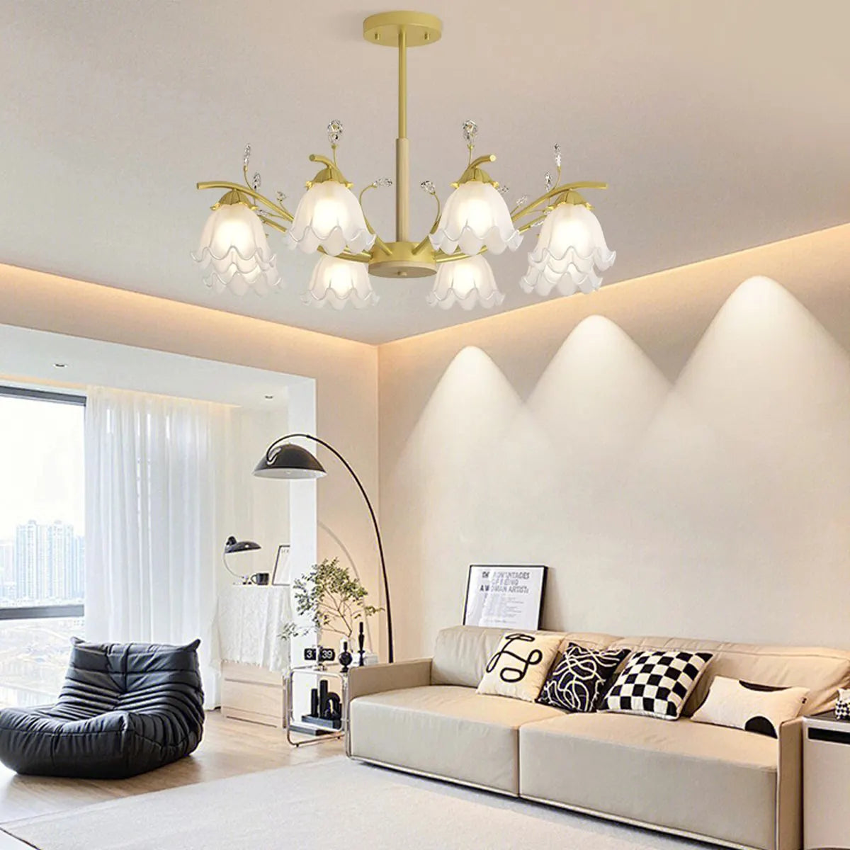Antizer Creative Lily of the Valley Flower Chandelier