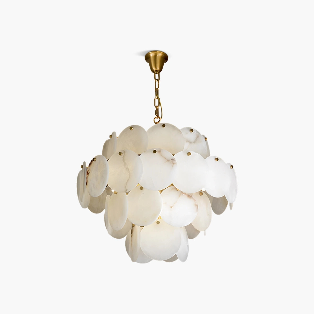 Antizer Modern Round Shell Marble Chandelier